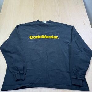 Vintage 1996 MacWorld San Francisco CodeWarrior Long Sleeve Shirt Black XL Tech